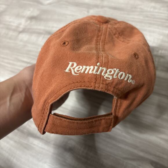 Remington Hat Cap Orange Spellout Logo Made in USA - Picture 3 of 5